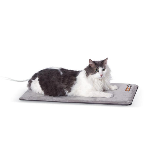 K&H Pet Products Thermo-Kitty Mat Gray 12.5 x 25 x 0.5 For Pet With Love