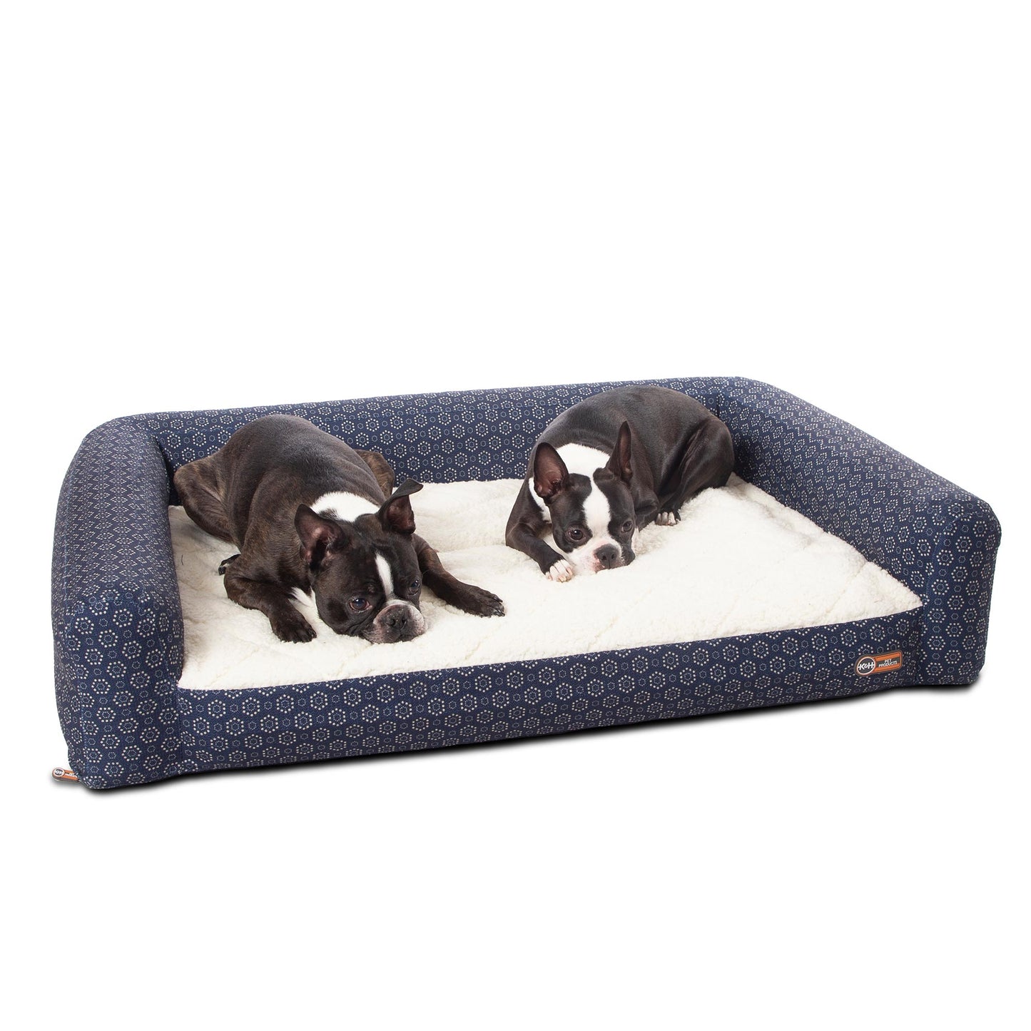 K&H Pet Products Air Sofa Pet Bed Geo Flower Medium Navy 27 x 36 x 8 For Pet With Love