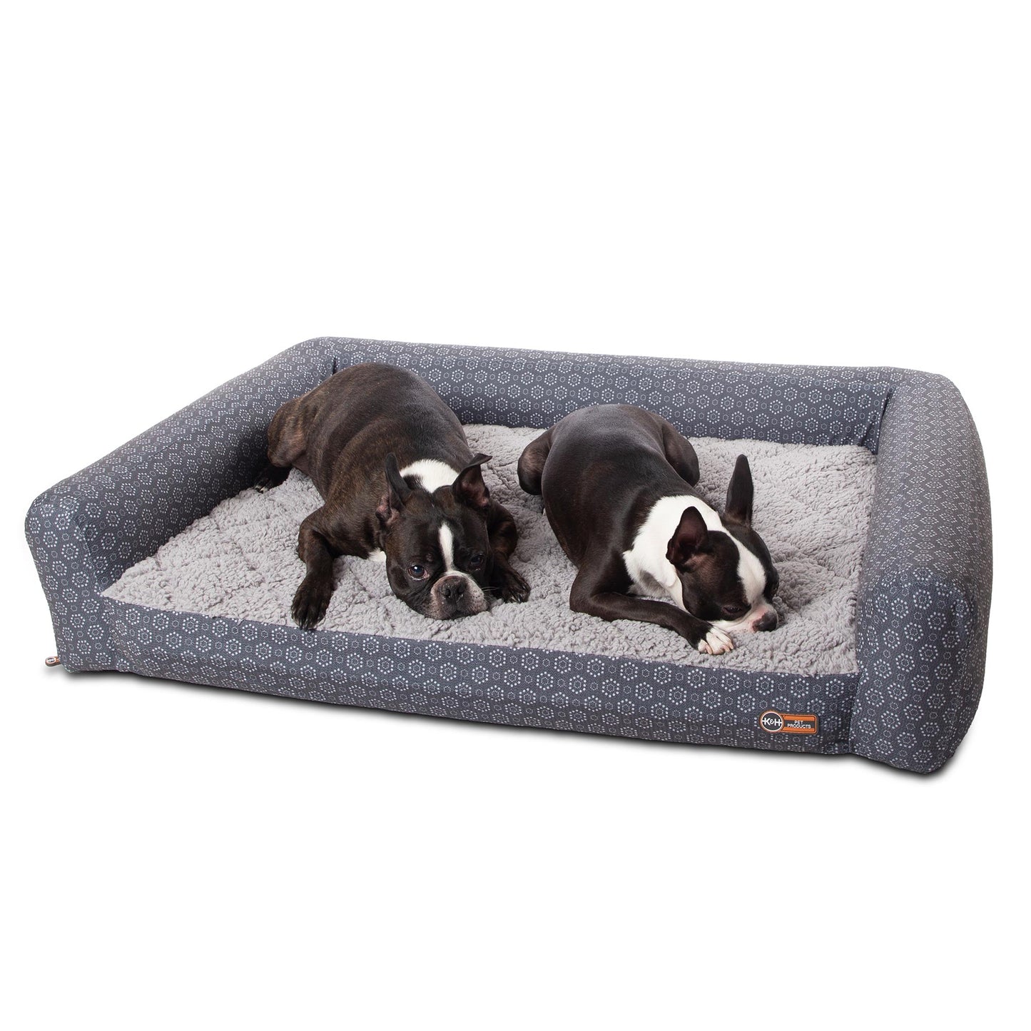 K&H Pet Products Air Sofa Pet Bed Geo Flower Medium Gray 27 x 36 x 8 For Pet With Love