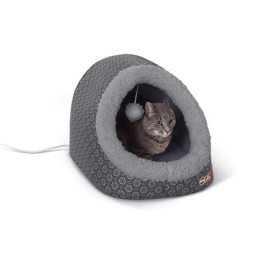 K&H Pet Products Thermo-Pet Cave Heated Gray 17 x 15 x 13 For Pet With Love