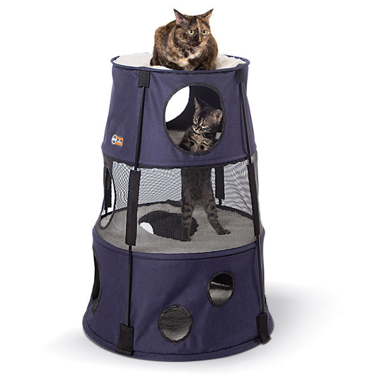 K&H Pet Products Kitty Tower Dark Denim 22 x 22 x 30 For Pet With Love