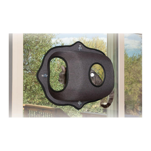 K&H Pet Products EZ Mount Window Bubble Pod Kitty Sill Dark Gray 27 x 7.5 x 20 For Pet With Love