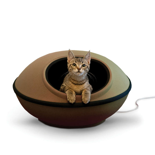 K&H Pet Products Thermo-Mod Dream Pod Large Tan/Black 22 x 22 x 11.5 For Pet With Love