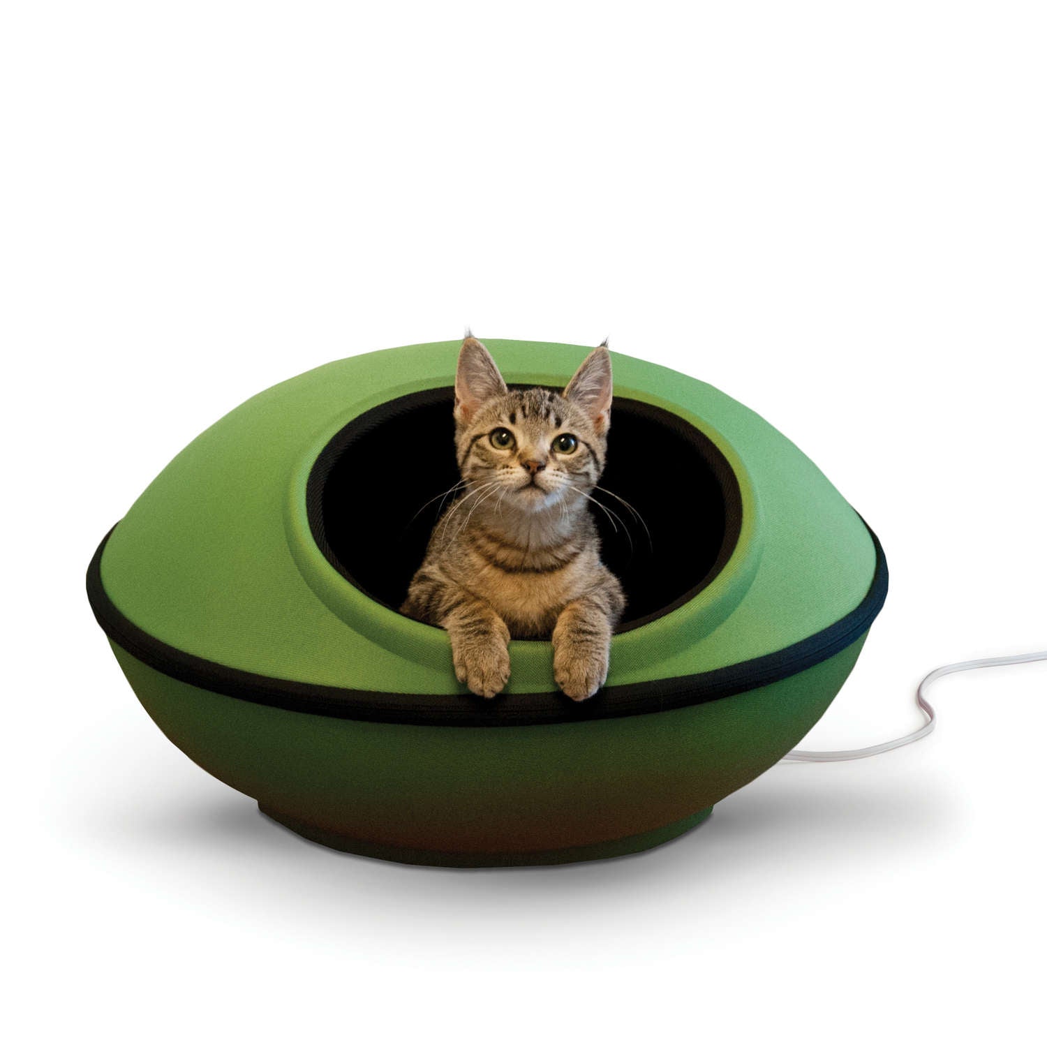 K&H Pet Products Thermo-Mod Dream Pod Large Green/Black 22 x 22 x 11.5 For Pet With Love