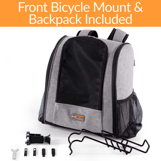 K&H Pet Products Travel Bike Backpack for Pets Gray 9.5 x 14 x 15.75 For Pet With Love