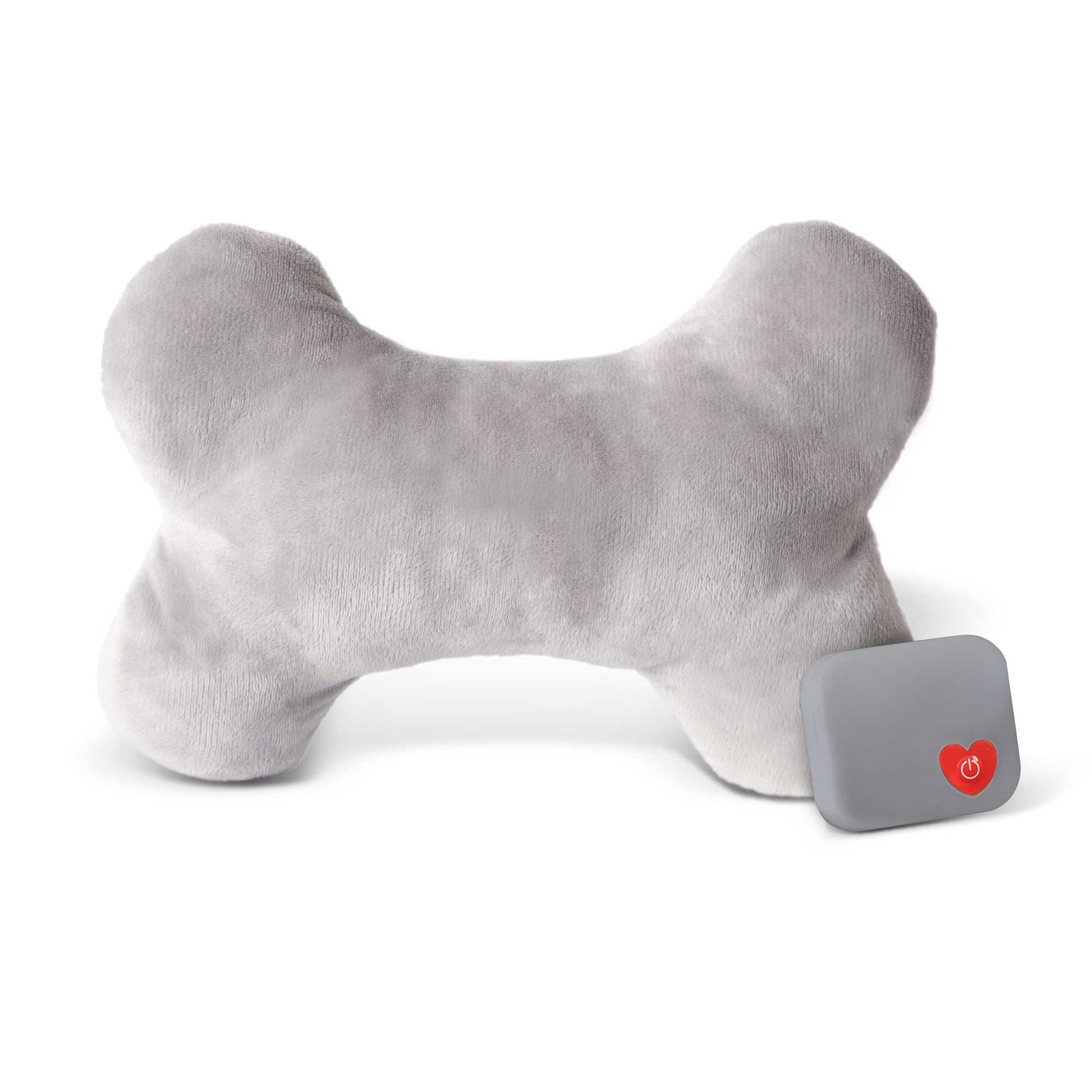 K&H Pet Products Mother's Heartbeat Plush Dog Bone Pillow Small Gray 8 x 4 x 2 For Pet With Love