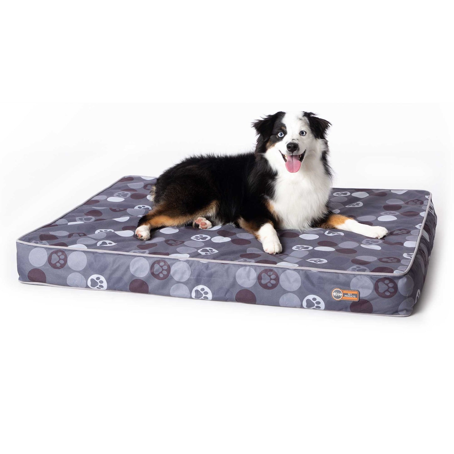 K&H Pet Products Superior Orthopedic Indoor/Outdoor Bed Medium Gray 40 x 30 x 4 For Pet With Love