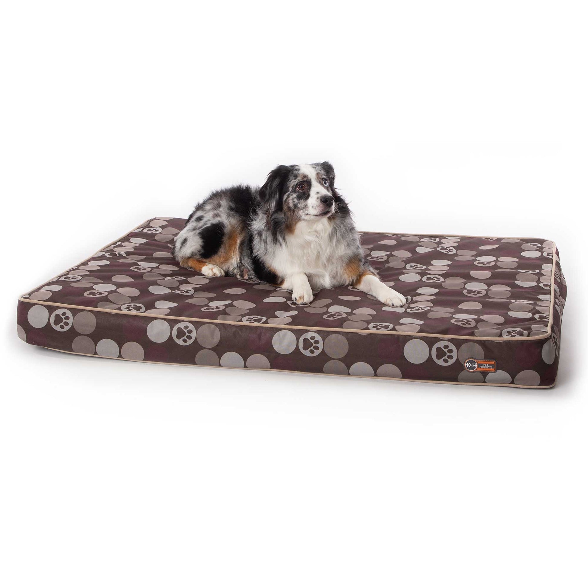 K&H Pet Products Superior Orthopedic Indoor/Outdoor Bed Large Brown 46 x 35 x 4 For Pet With Love