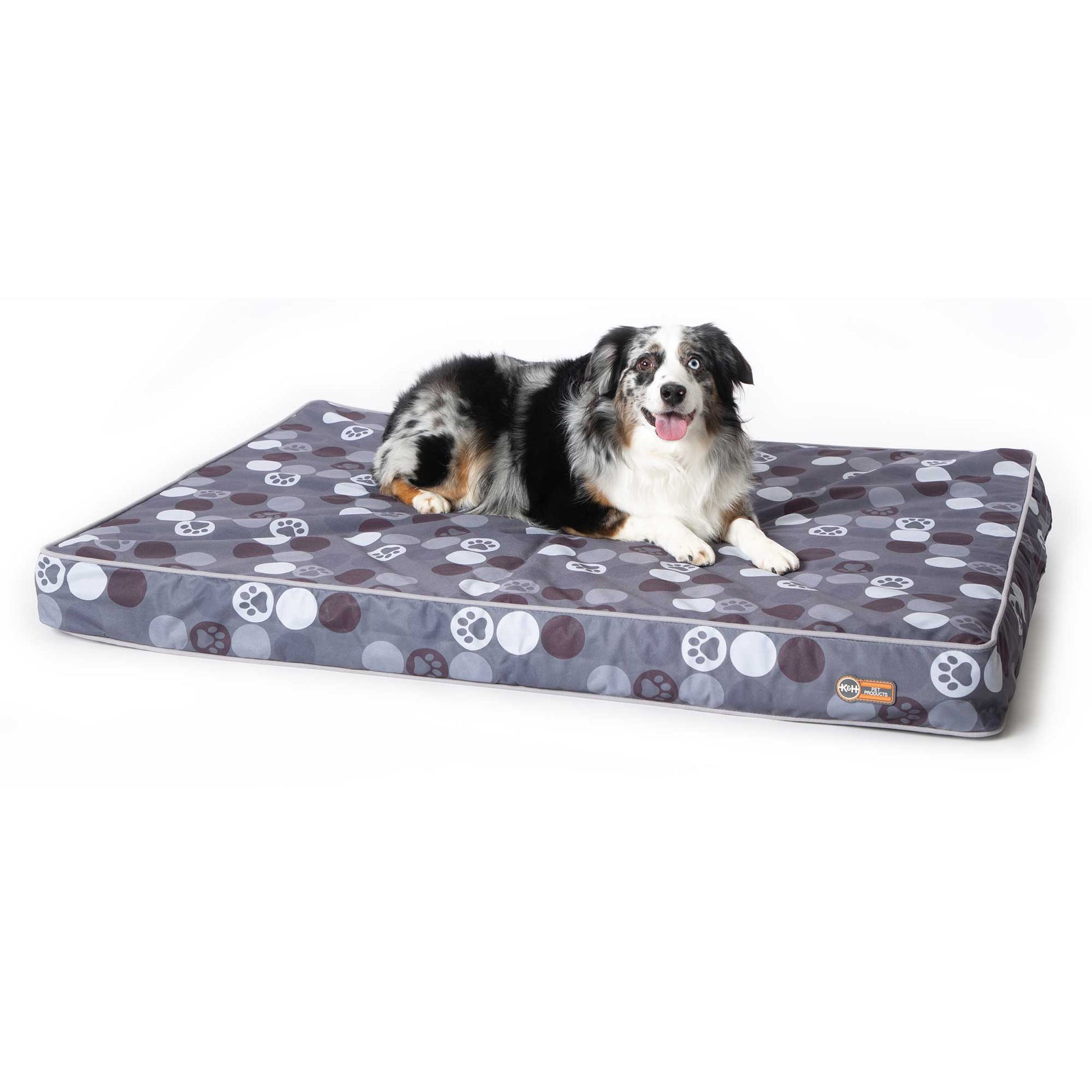 K&H Pet Products Superior Orthopedic Indoor/Outdoor Bed Large Gray 46 x 35 x 4 For Pet With Love
