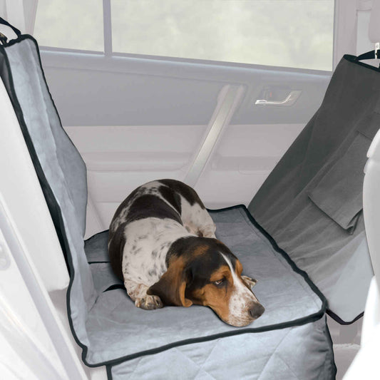 K&H Pet Products Car Seat Saver Deluxe Extra Long Gray 57 x 56 x 0.25 For Pet With Love