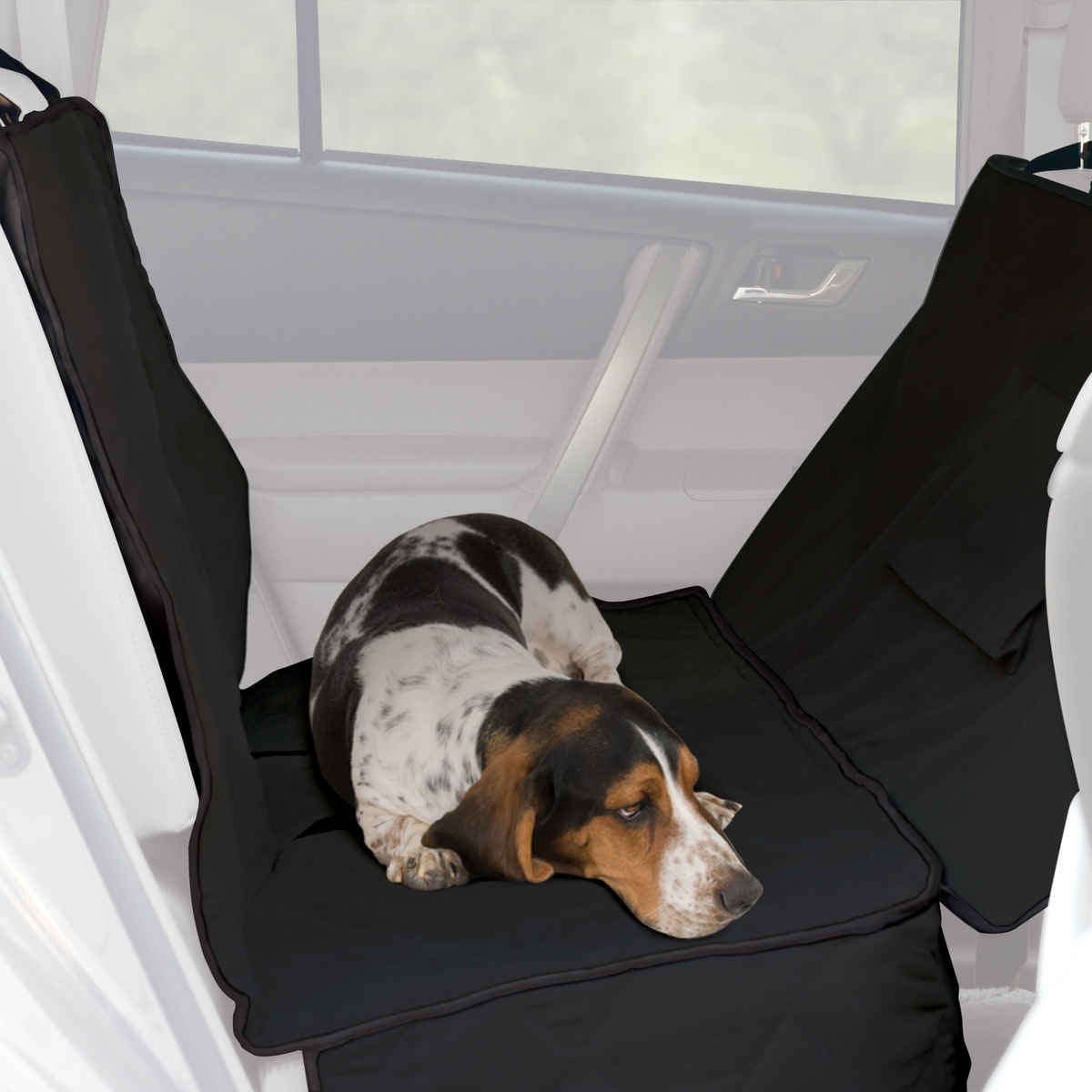 K&H Pet Products Car Seat Saver Deluxe Extra Long Black 57 x 56 x 0.25 For Pet With Love