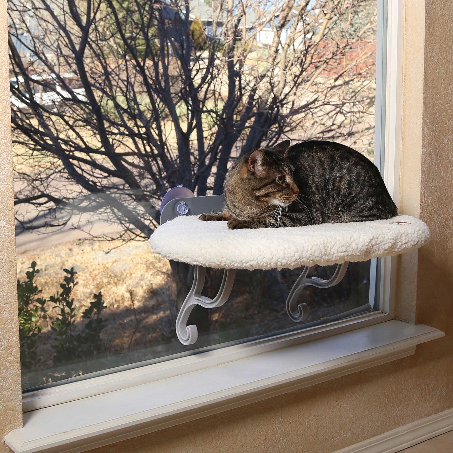 K&H Pet Products Universal Mount Kitty Sill White 14 x 24 x 13 For Pet With Love