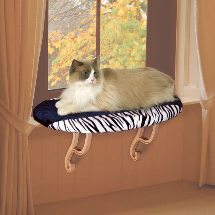 K&H Pet Products Kitty Sill Zebra 14 x 24 x 9 For Pet With Love
