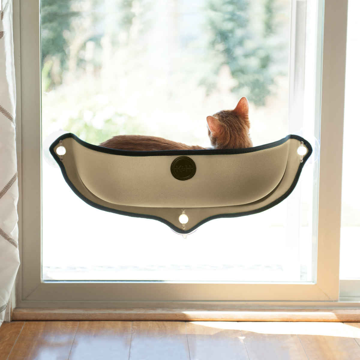 K&H Pet Products EZ Mount Window Bed Kitty Sill Tan 27 x 11 x 10.5 For Pet With Love