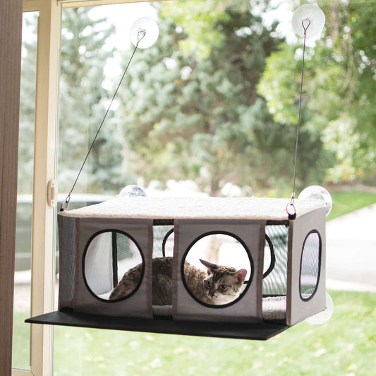 K&H Pet Products EZ Mount Cat Penthouse Gray / Black 23 x 19 x 9.5 For Pet With Love