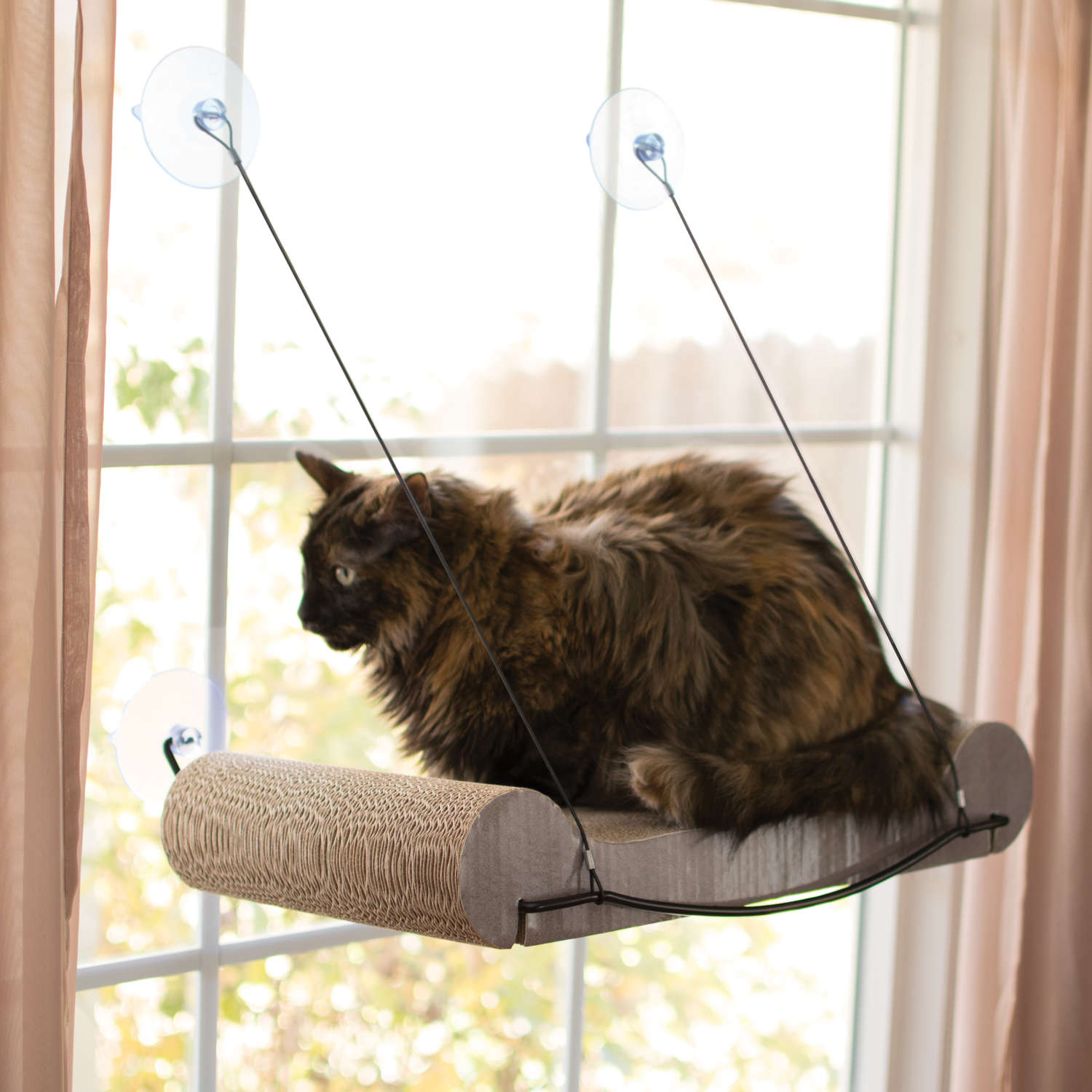 K&H Pet Products EZ Mount Cat Scratcher Kitty Sill Tan 11 x 20 x 2 For Pet With Love