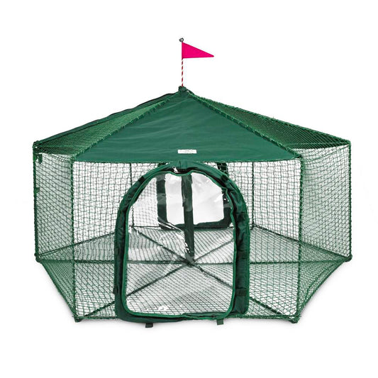 Kittywalk Gazebo Yard and Garden Outdoor Cat Enclosure Green 70 x 70 38 For Pet With Love