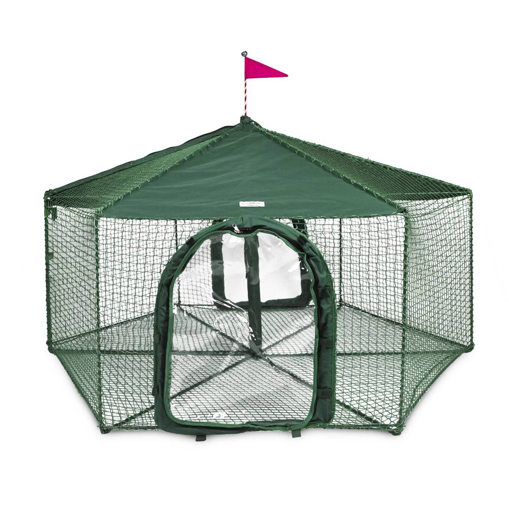 Kittywalk Gazebo Yard and Garden Outdoor Cat Enclosure Green 70 x 70 38