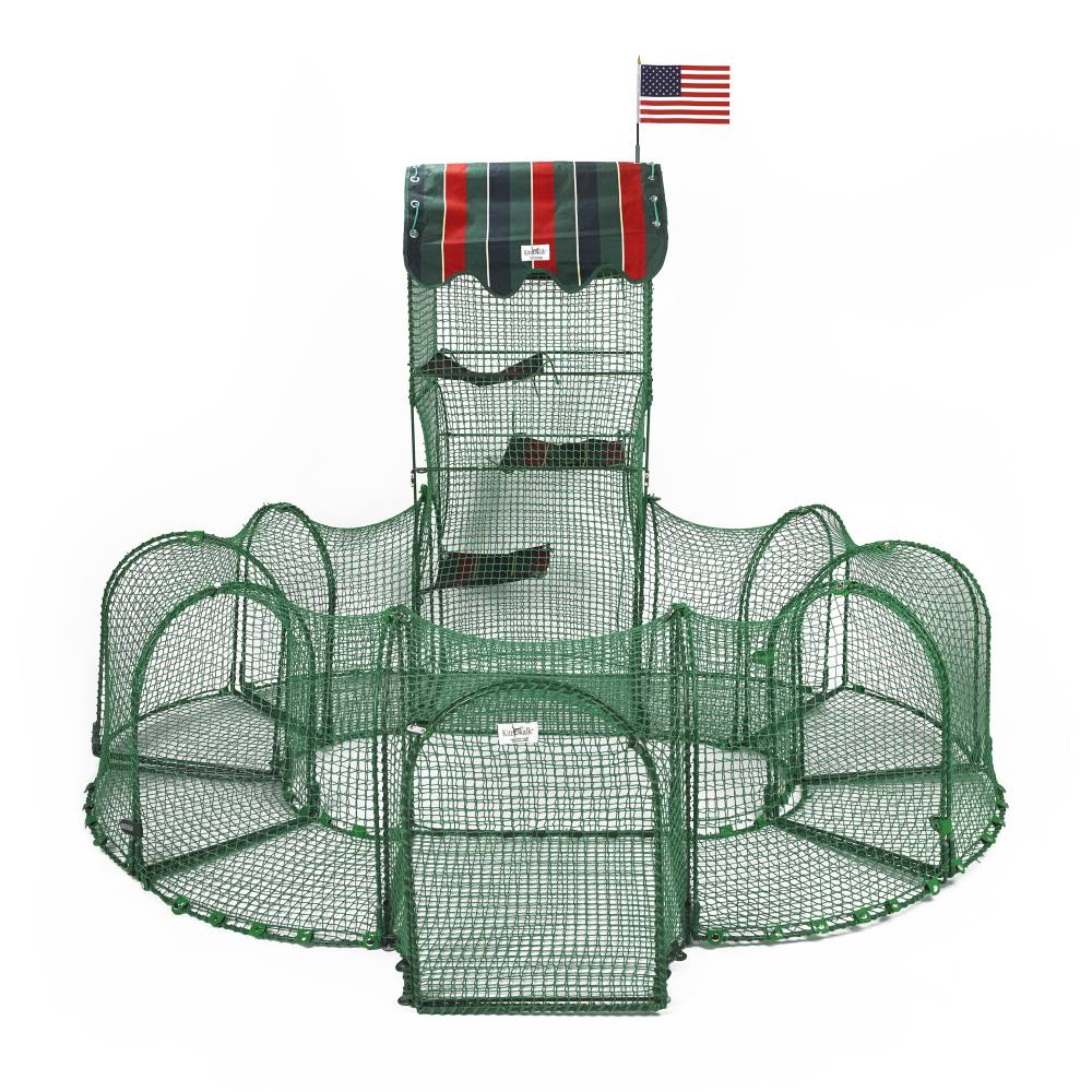 Kittywalk Grand Prix Outdoor Cat Enclosure Green 86 x 70 x 60 For Pet With Love