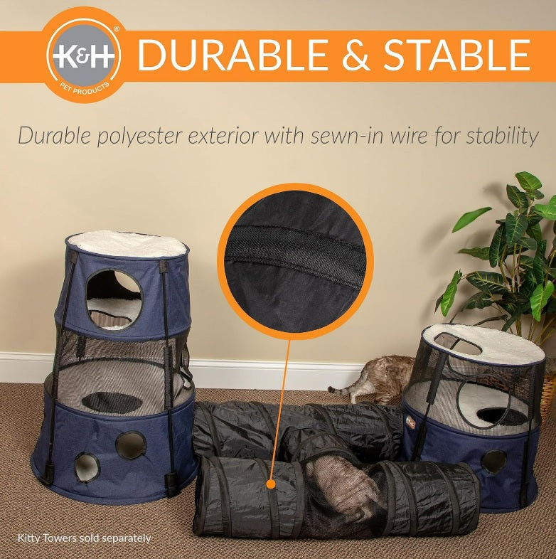 K&H Pet Products Cat Tunnel Toy 3 Way T Tunnel Black 33 x 20 x 9 For Pet With Love
