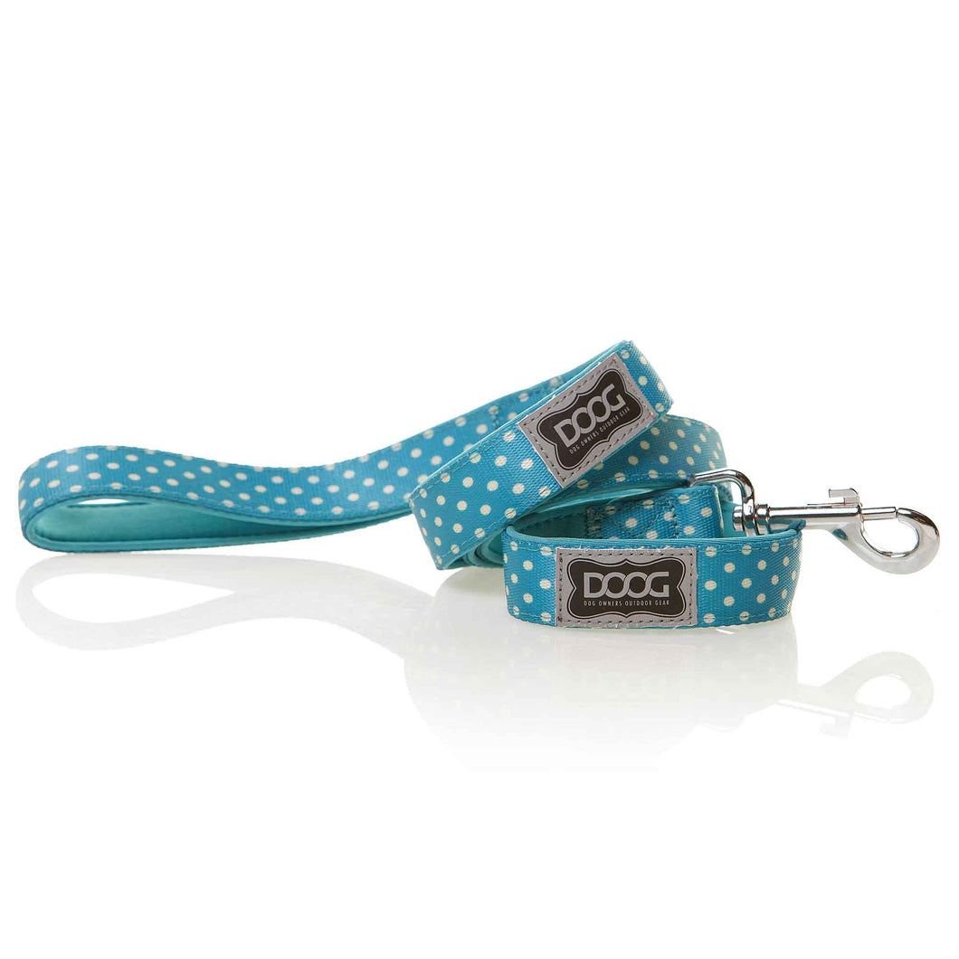 DOOG Neoprene Dog Leash Snoopy Small Blue/White Polka Dot