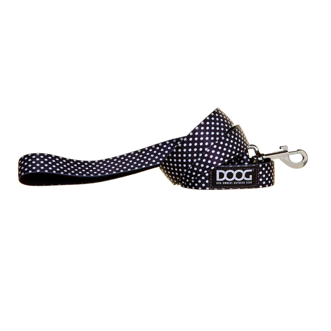 DOOG Neoprene Dog Leash Pongo Small Black/White Polka Dot