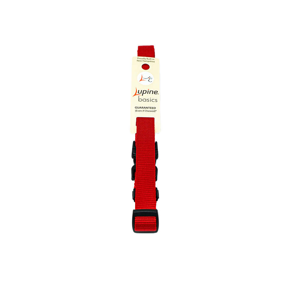 Lupine Pet E-collar Adjustable Nylon Replacement Strap 3/4 inch Red For Pet With Love