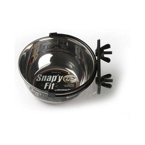 Midwest Stainless Steel Snap'y Fit Water and Feed Bowl 10 oz Stainless Steel 5 x 5 x 2 For Pet With Love