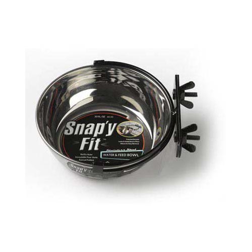 Midwest Stainless Steel Snap'y Fit Water and Feed Bowl 20 oz Stainless Steel 6 x 6 x 2.5 For Pet With Love
