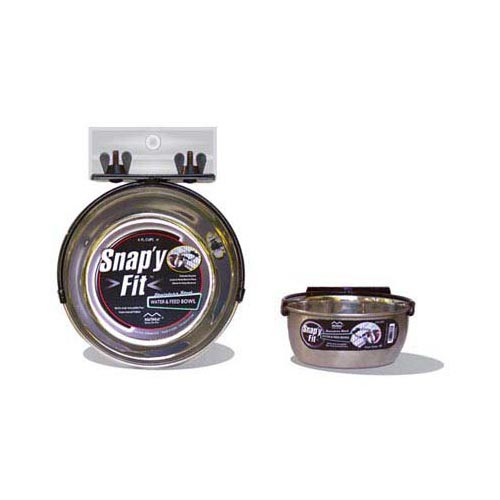 Midwest Stainless Steel Snap'y Fit Water and Feed Bowl 1 quart Stainless Steel 6 x 6 x 3 For Pet With Love