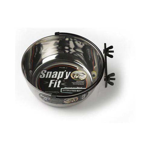 Midwest Stainless Steel Snap'y Fit Water and Feed Bowl 2 quart Stainless Steel 8 x 8 x 3 For Pet With Love