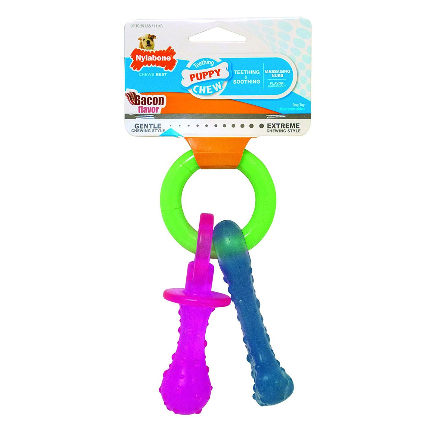 Nylabone Puppy Chew Teething Pacifier Extra Small 4 x 2.75 x 2 For Pet With Love