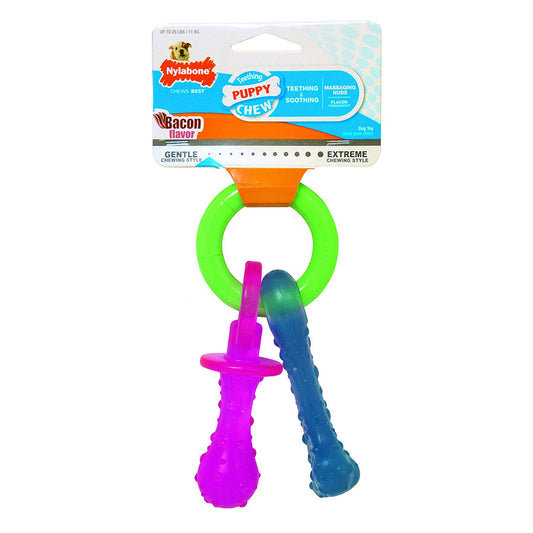 Nylabone Puppy Chew Teething Pacifier Extra Small 4 x 2.75 x 2 For Pet With Love