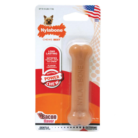 Nylabone Power Chew Bacon Chew Toy Petite For Pet With Love
