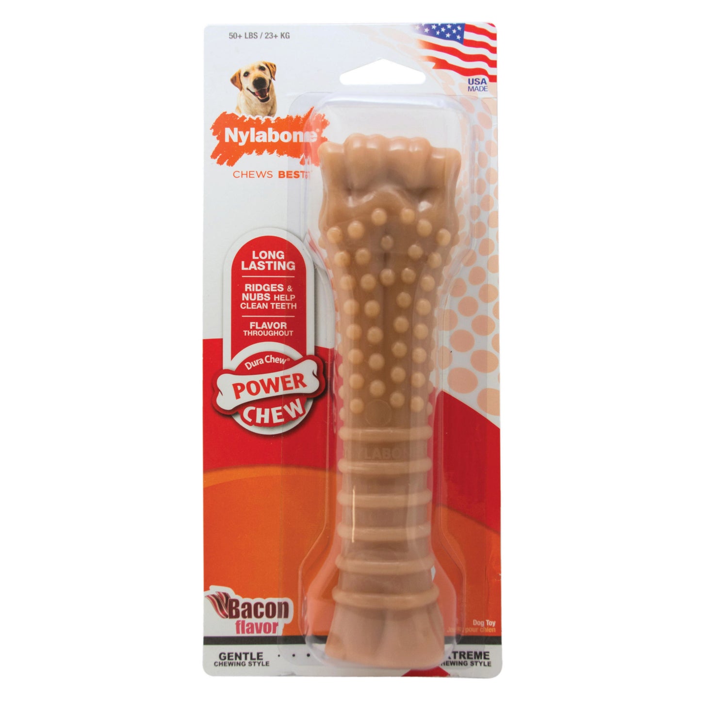 Nylabone Power Chew Textured Bacon Chew Toy Souper For Pet With Love