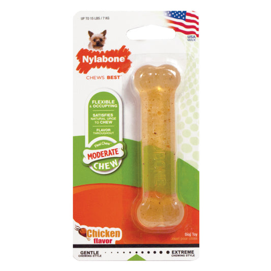 Nylabone Moderate Chew Dog Chew Toy Chicken Petite For Pet With Love