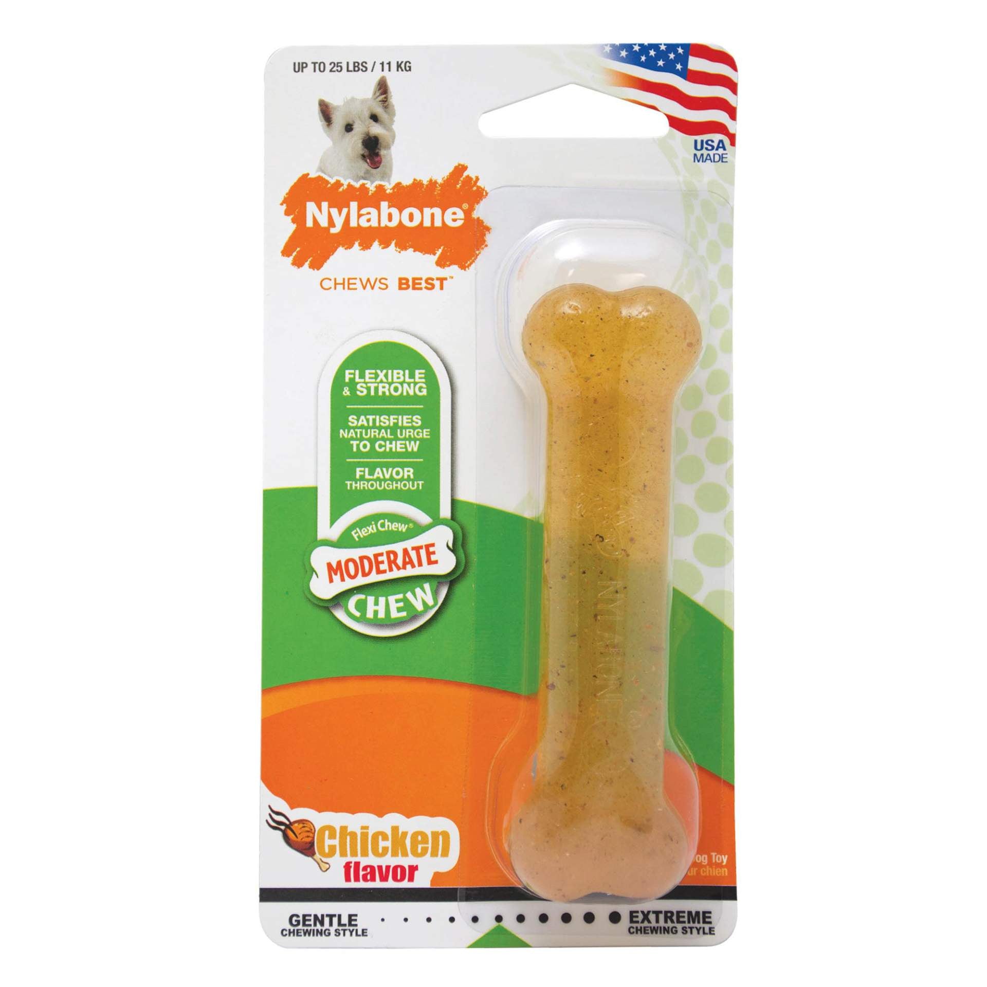 Nylabone Moderate Chew Dog Chew Toy Chicken Regular For Pet With Love