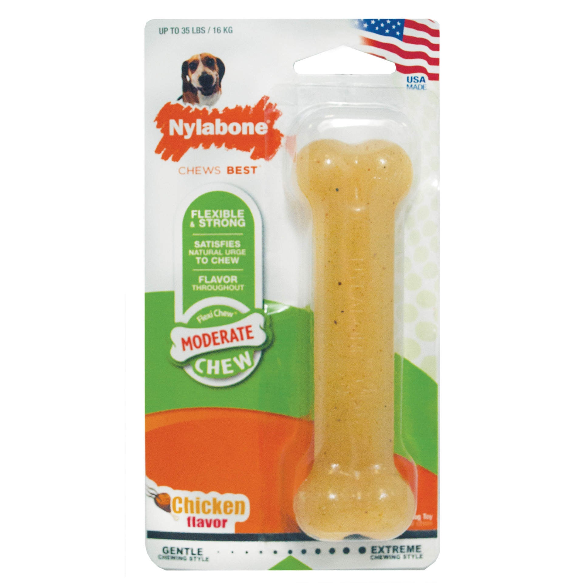 Nylabone Moderate Chew Dog Chew Toy Chicken Wolf For Pet With Love