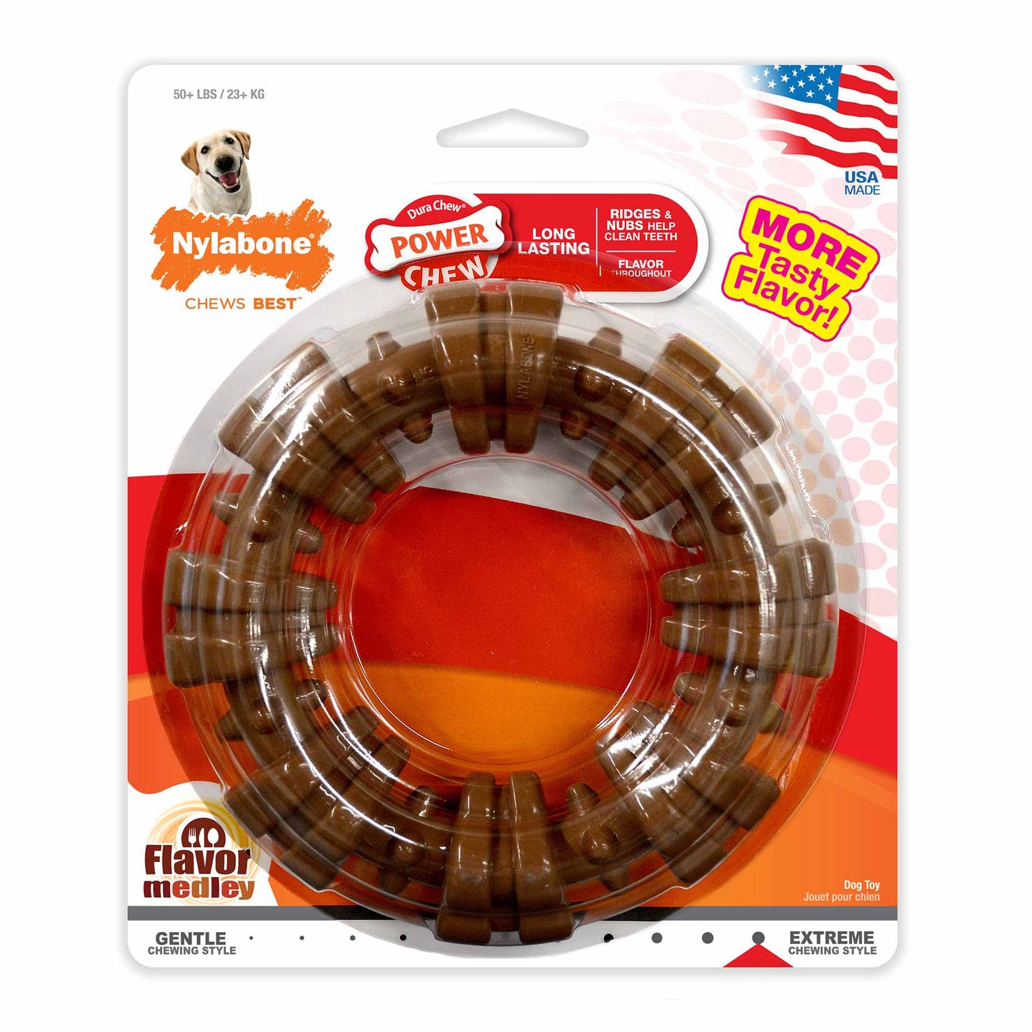 Nylabone Power Chew Textured Ring Souper For Pet With Love