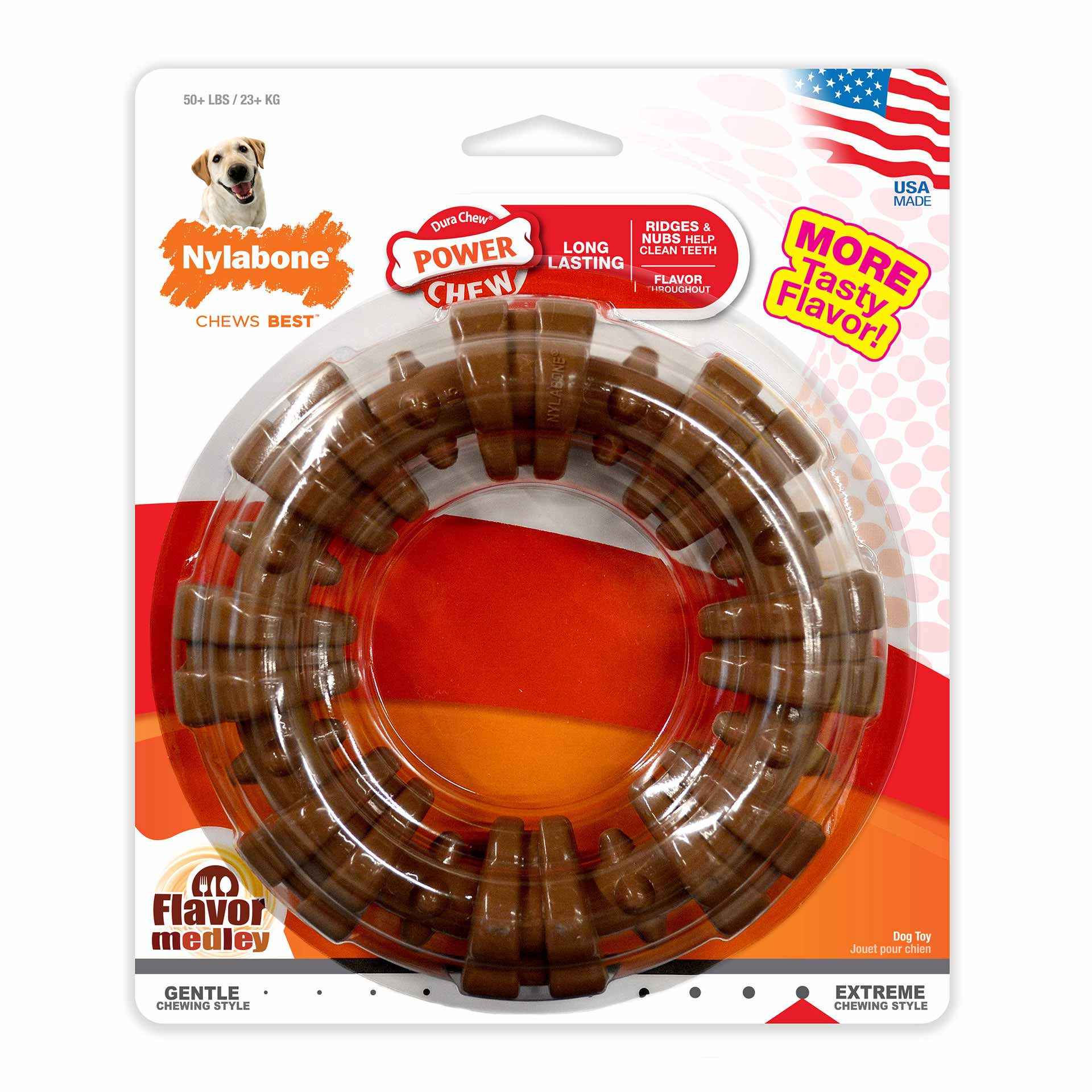 Nylabone Power Chew Textured Ring Souper For Pet With Love
