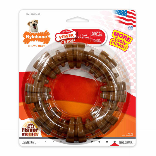Nylabone Power Chew Textured Ring Souper For Pet With Love