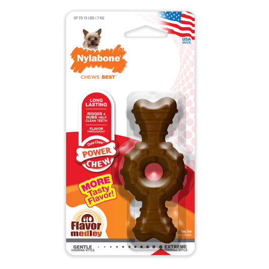Nylabone Dura Chew Textured Ring Bone Dog Chew Flavor Medley Extra Small 4 x 2 x 0.5 For Pet With Love