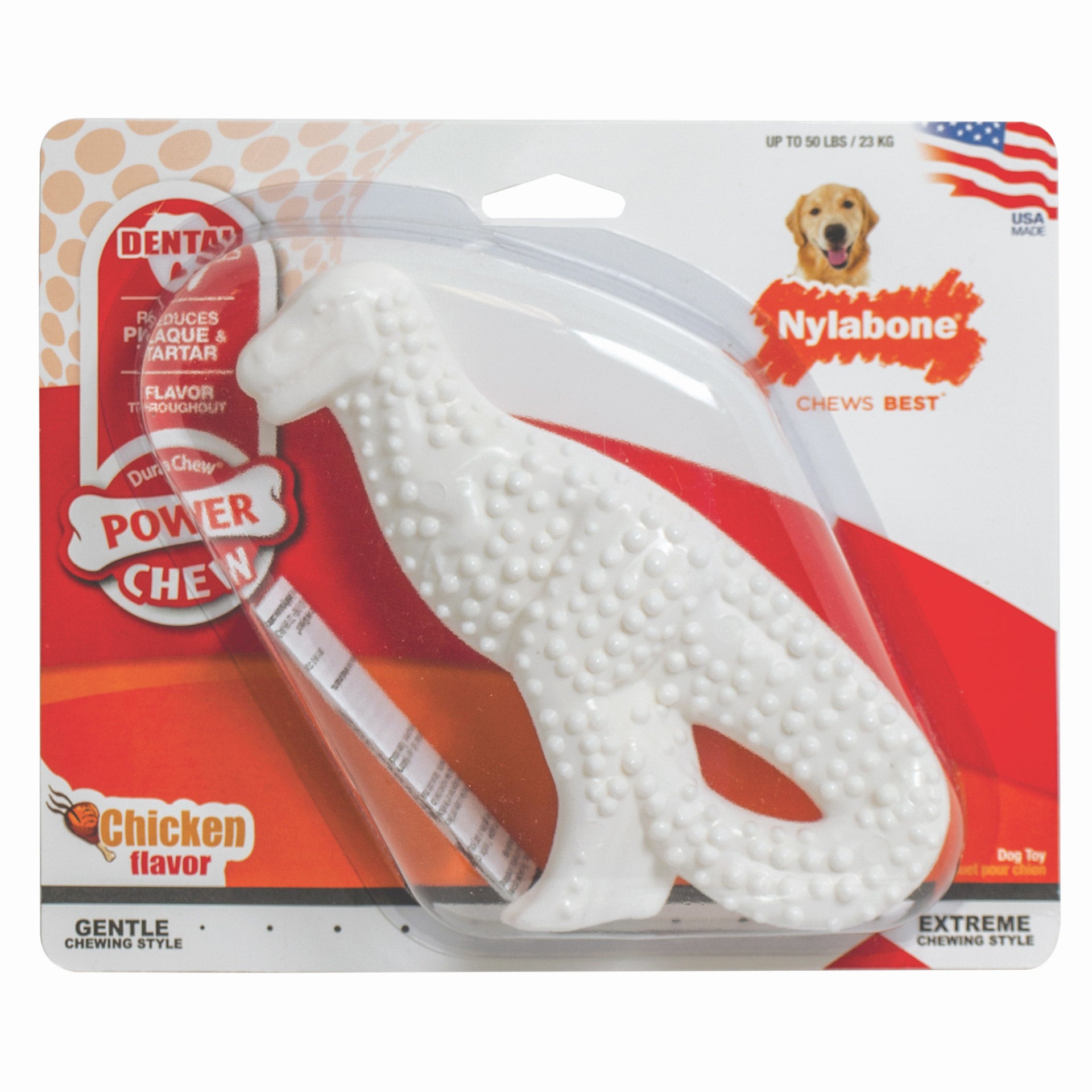 Nylabone Power Chew Dental Dinosaur Dog Toy Giant For Pet With Love