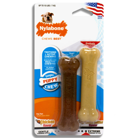 Nylabone Puppy Chew Twin Pack Petite For Pet With Love