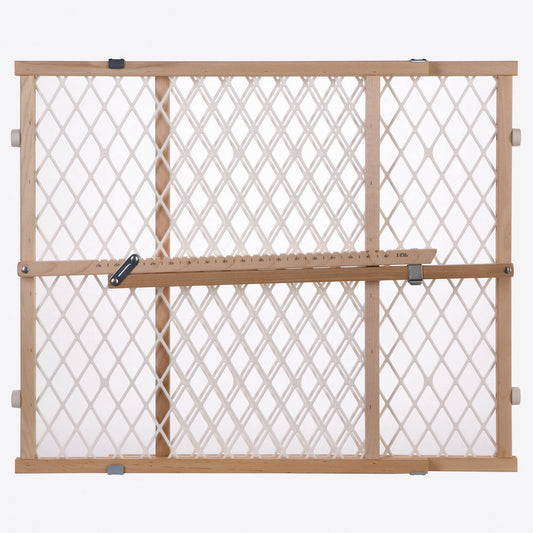 North States Easy Adjust - Diamond Mesh Pet Gate White, Wood 26.5 - 42 x 23 For Pet With Love