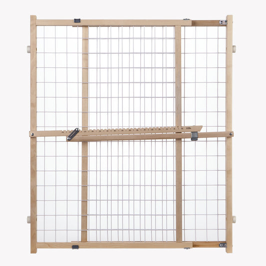 North States Wide Wire Mesh Pet Gate White, Wood 29.5 - 50 x 32 For Pet With Love