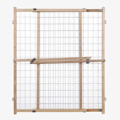 North States Wide Wire Mesh Pet Gate White, Wood 29.5 - 50 x 32