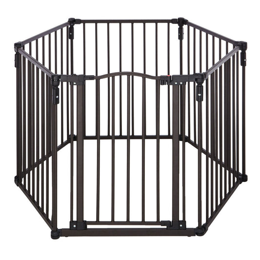North States 3-in-1 Arched Décor Metal Superyard Six-Panel Bronze 24 x 30 For Pet With Love