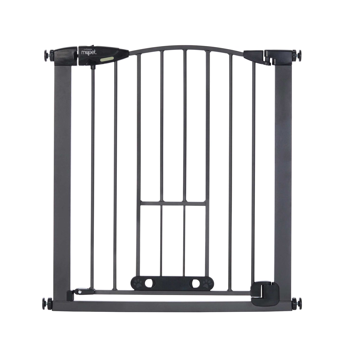 North States MyPet Wide Deco EasyPass Pet Gate with Auto Close 5442 1.75 x 29.75-40.5 x 31 For Pet With Love