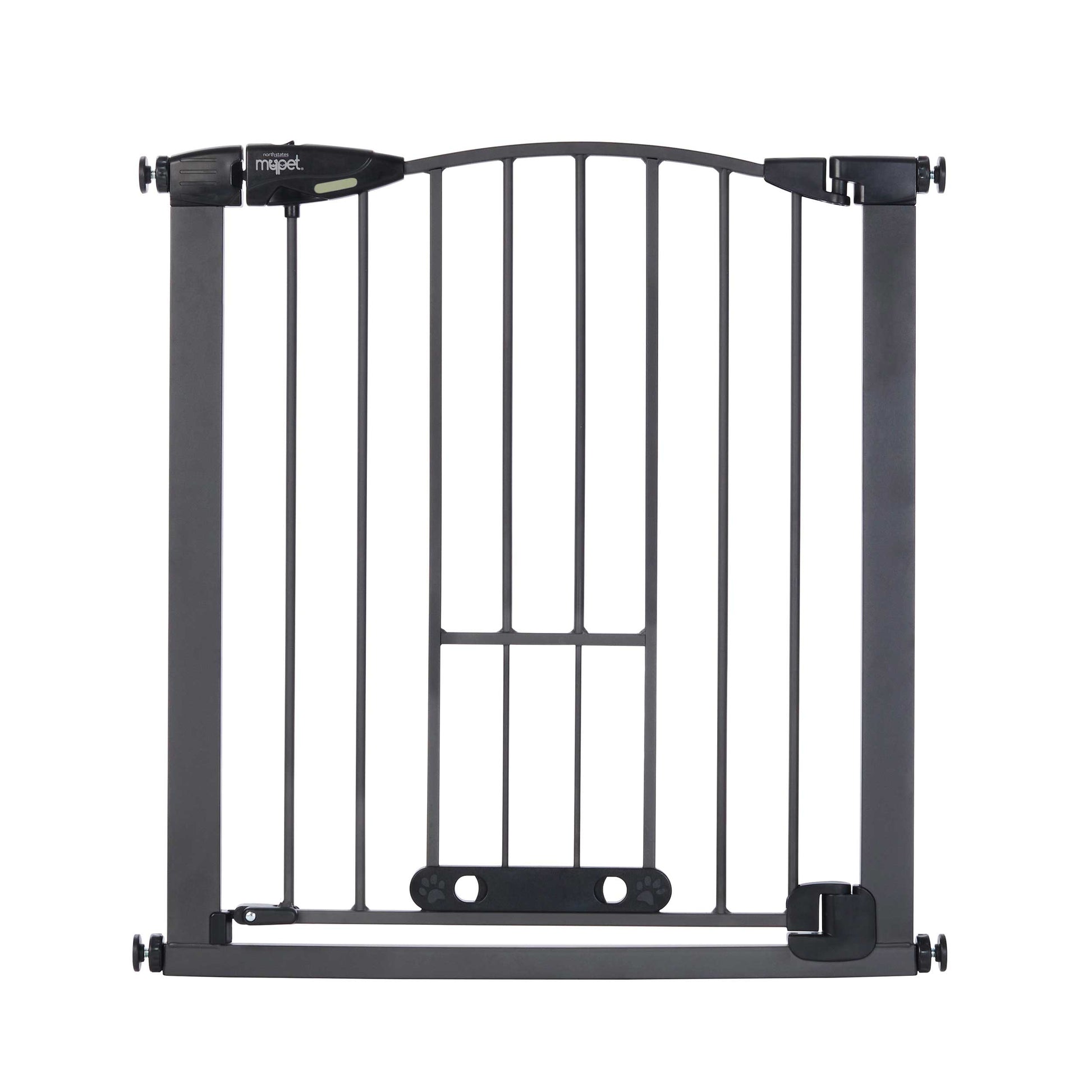 North States MyPet Wide Deco EasyPass Pet Gate with Auto Close 5442 1.75 x 29.75-40.5 x 31 For Pet With Love
